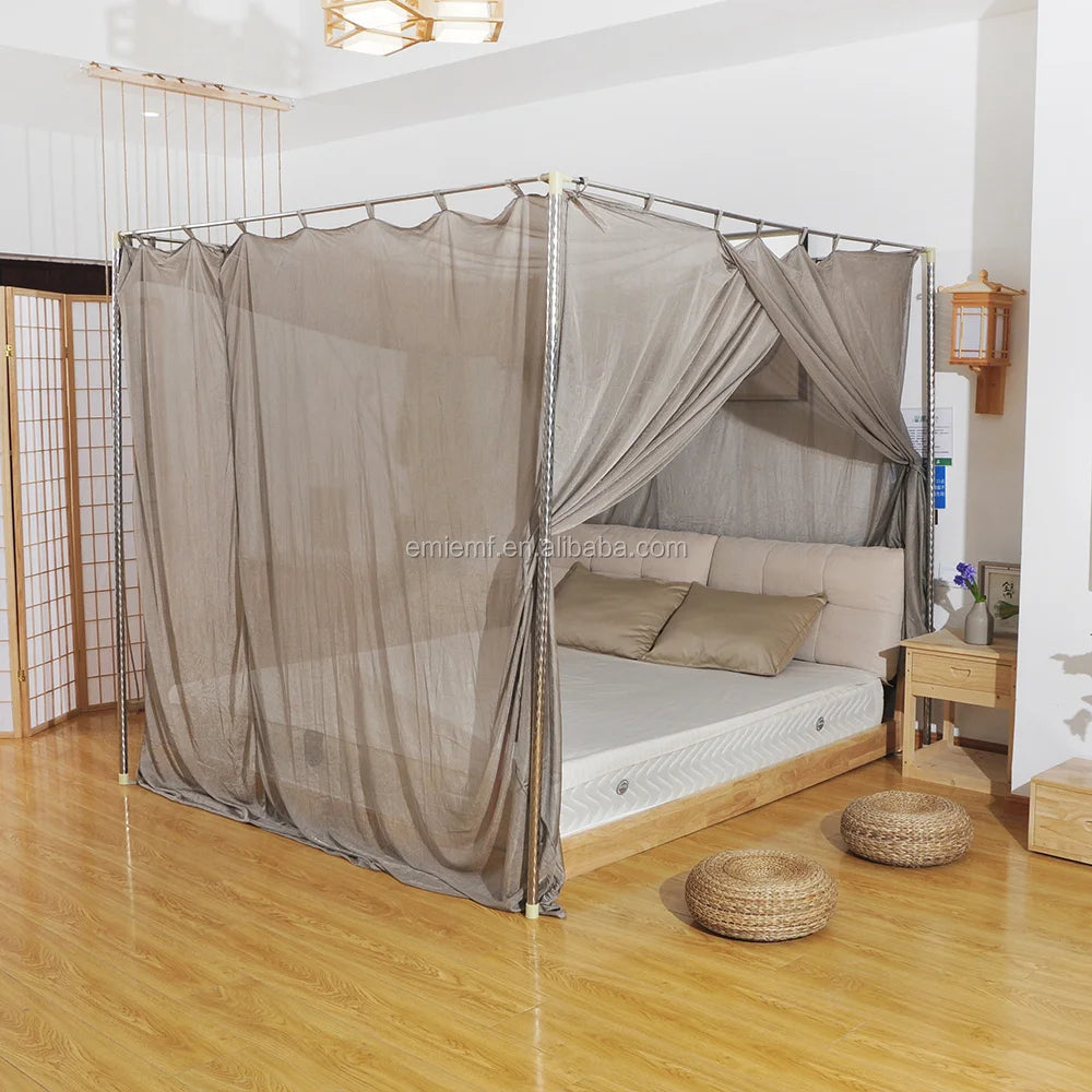 Moustiquaire de lit gris foncé anti-moustiques pour chambre