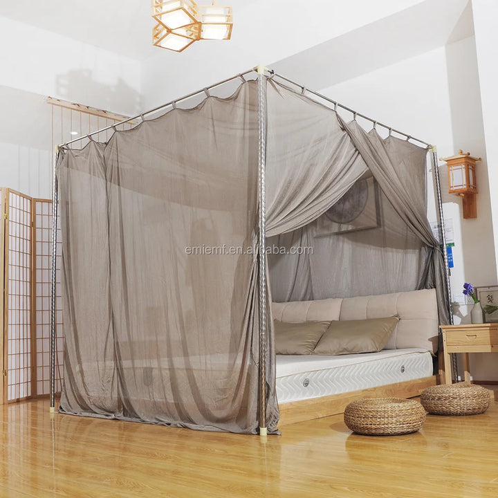 Moustiquaire de lit gris foncé anti-moustiques pour chambre