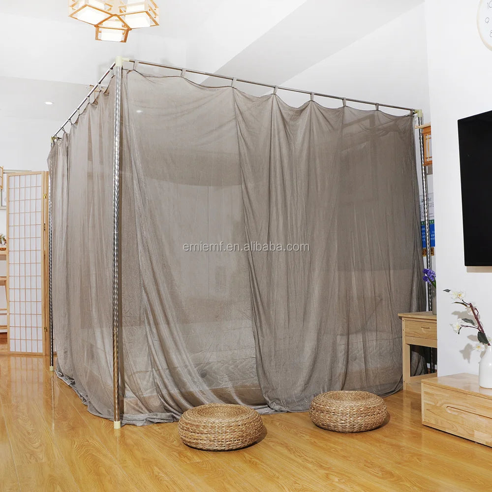 Moustiquaire de lit gris foncé anti-moustiques pour chambre