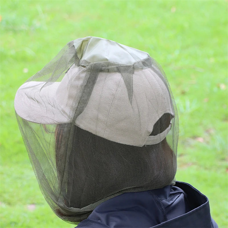 Moustiquaire de tête gris pour pêche et randonnée