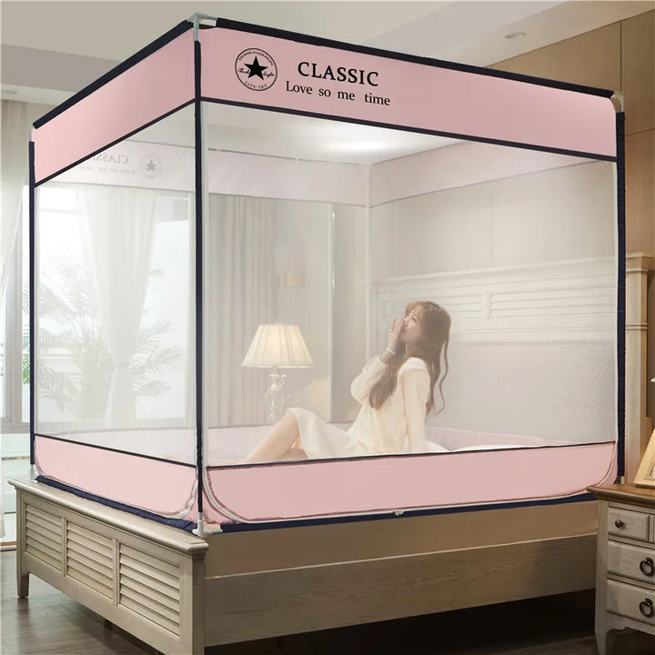 Moustiquaire de lit gris anti-moustiques pour chambre