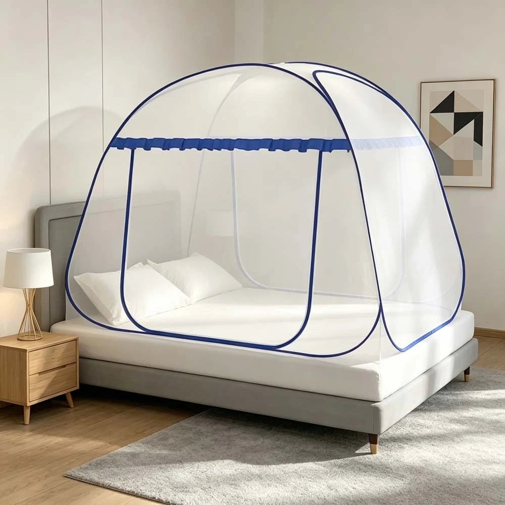 Moustiquaire de lit gris anti-moustiques pour chambre