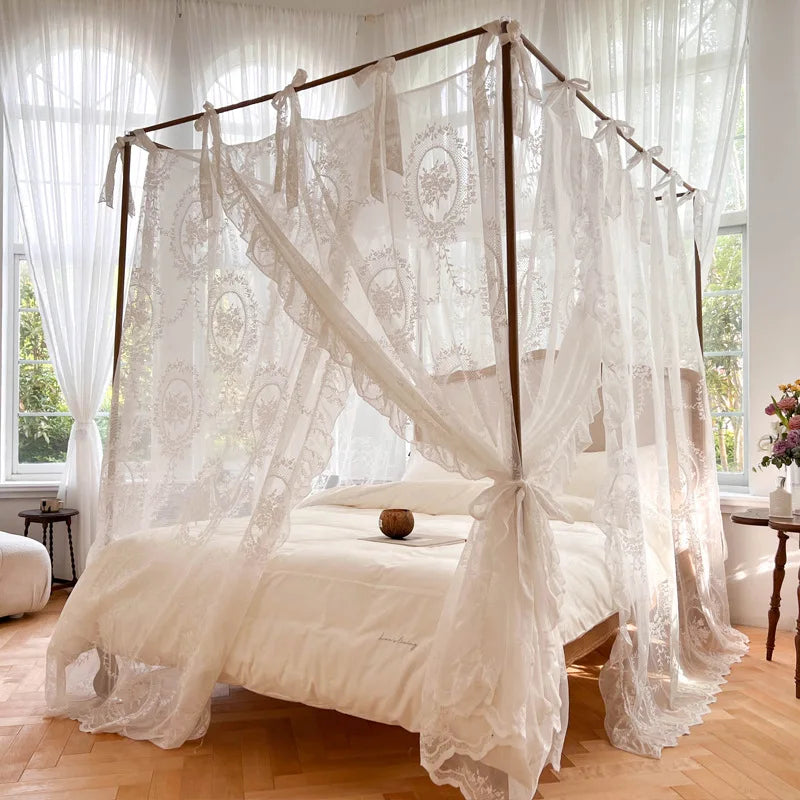 Moustiquaire de lit blanc 3 anti-moustiques pour chambre