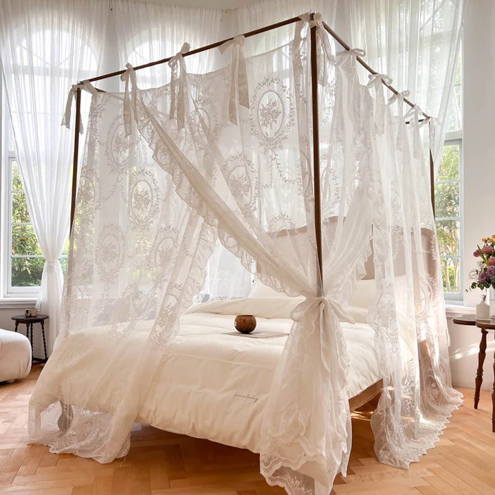 Moustiquaire de lit blanc 3 anti-moustiques pour chambre