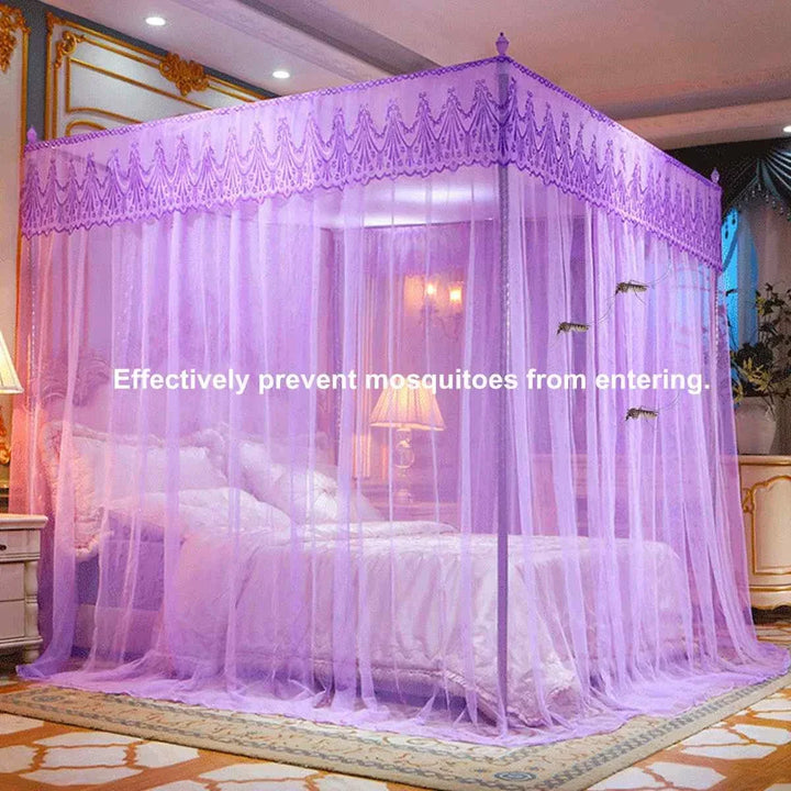 Moustiquaire de lit orange anti-moustiques pour chambre