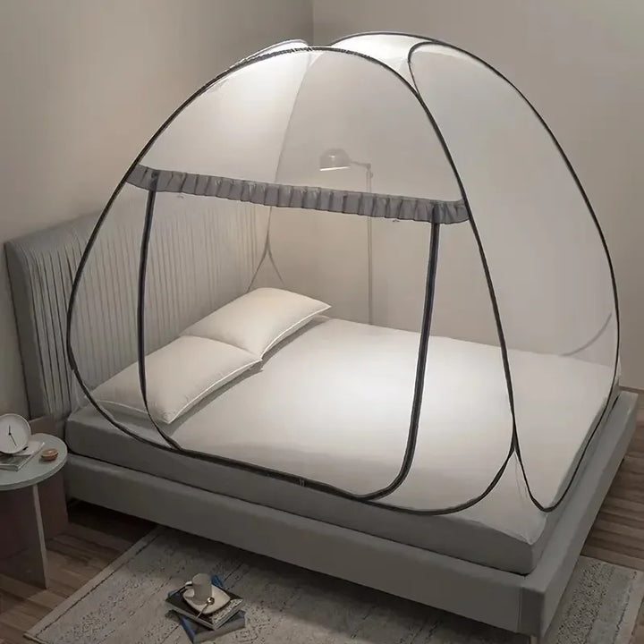 Moustiquaire de lit gris anti-moustiques pour chambre