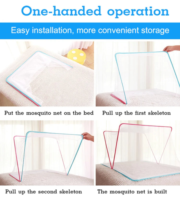 Moustiquaire de lit bleu anti-moustiques pour chambre