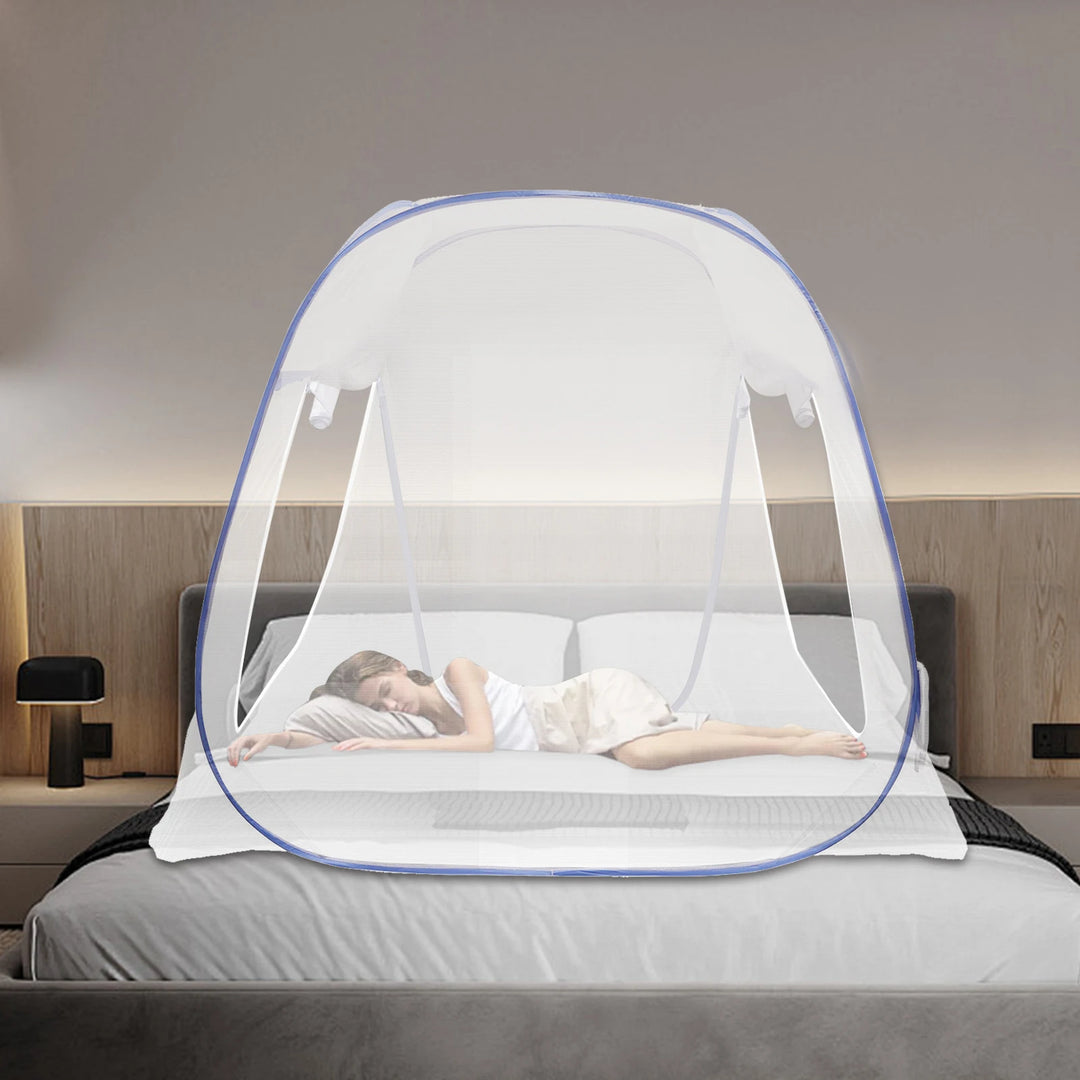 Moustiquaire de lit bleu anti-moustiques pour chambre