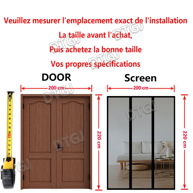 Moustiquaire de porte magnétique anti-insectes