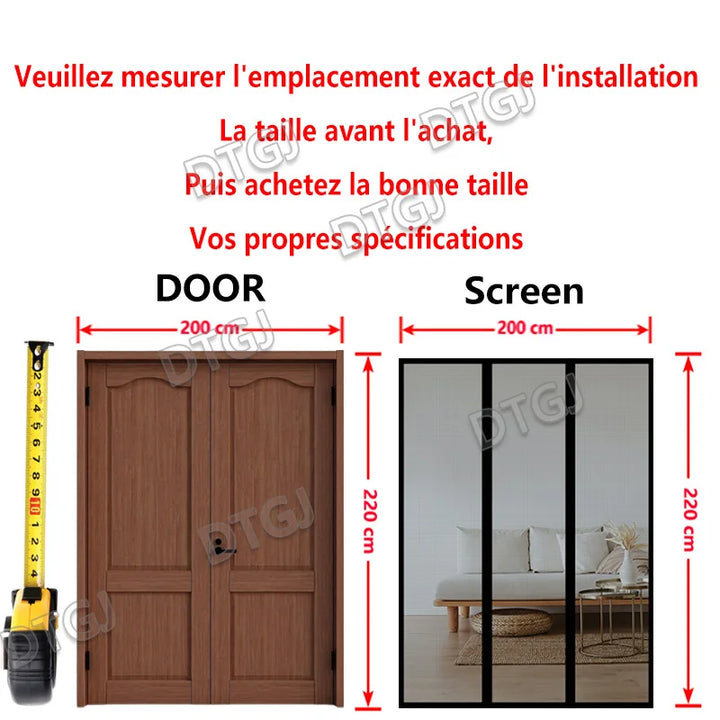 Moustiquaire de porte magnétique anti-insectes