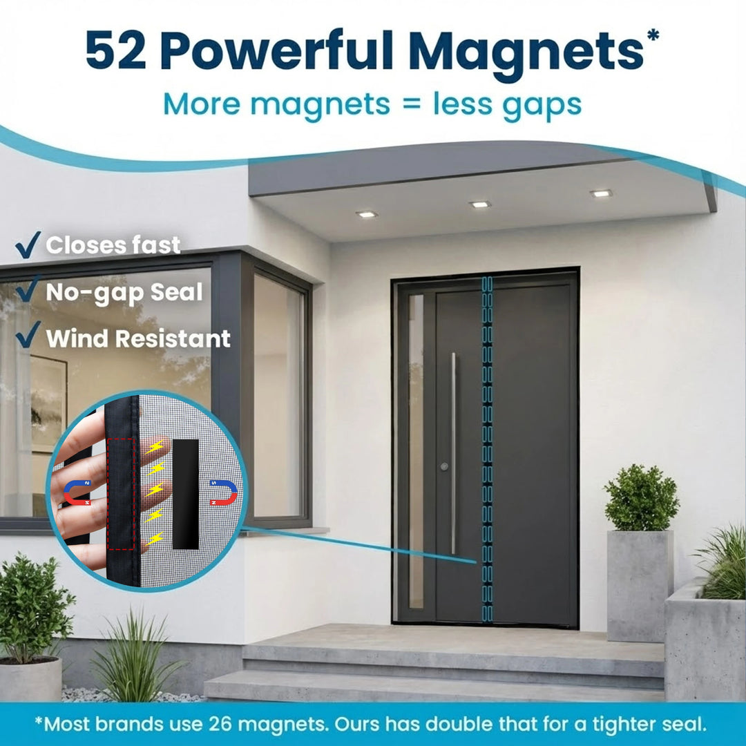 Moustiquaire de porte magnétique anti-insectes