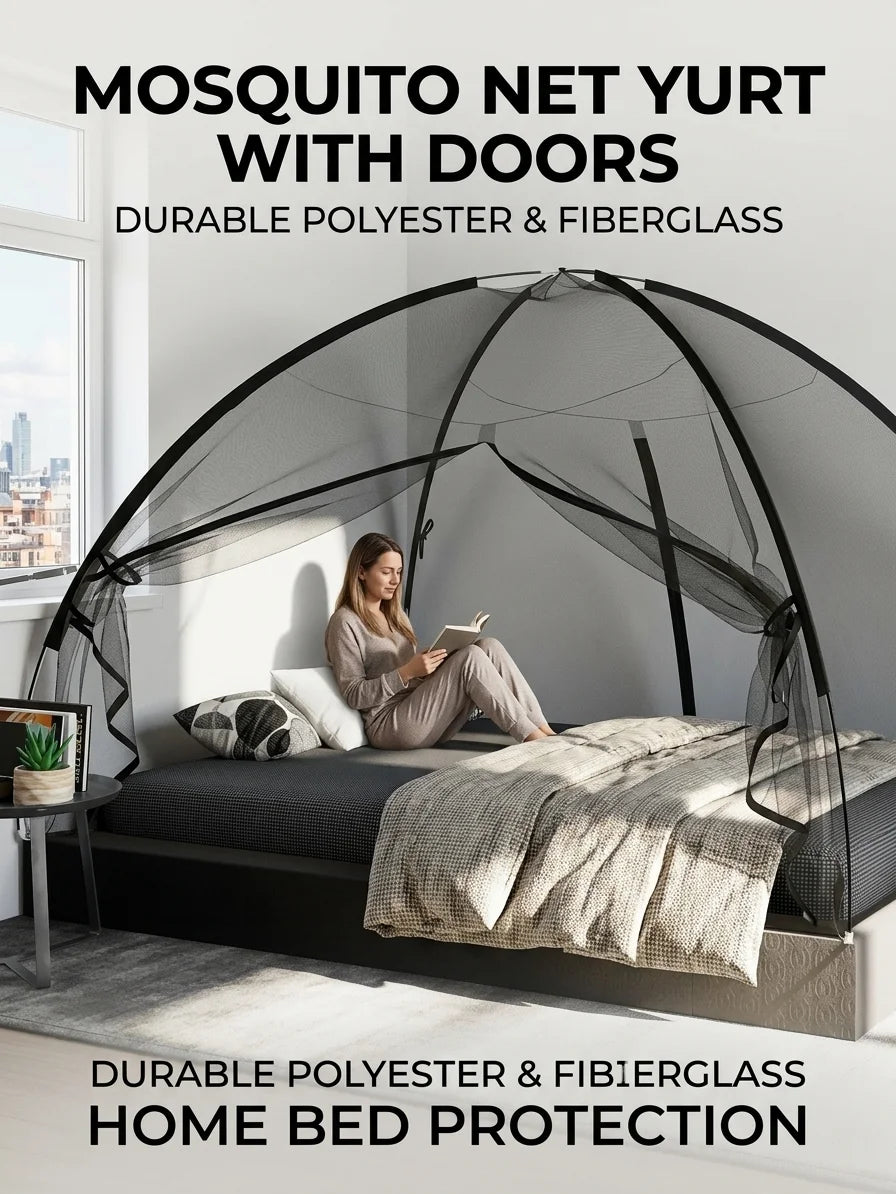 Moustiquaire de lit noir anti-moustiques pour chambre
