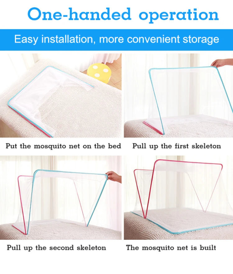 Moustiquaire de lit bleu anti-moustiques pour chambre