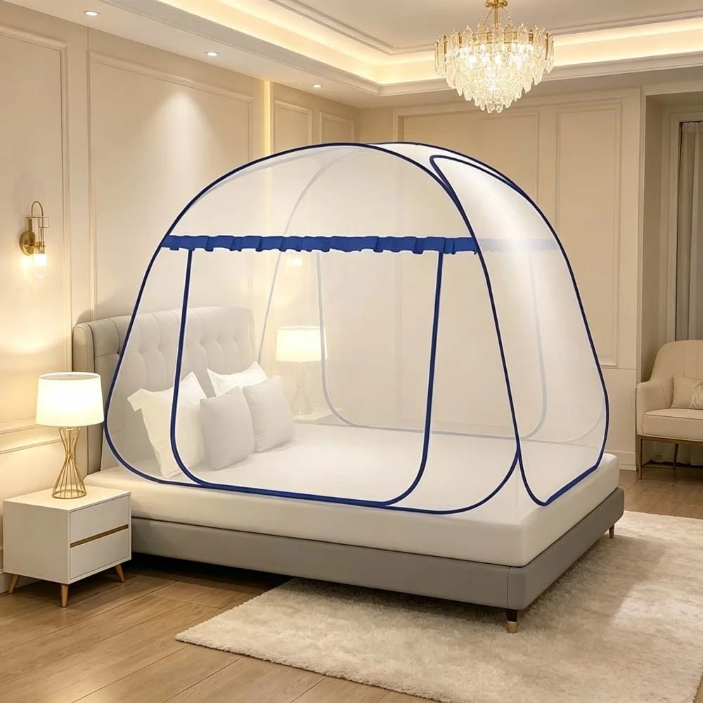 Moustiquaire de lit gris anti-moustiques pour chambre