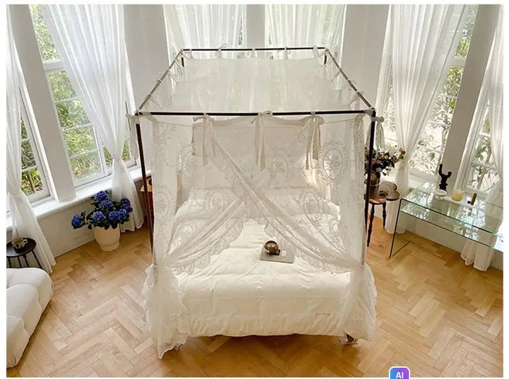 Moustiquaire de lit blanc 3 anti-moustiques pour chambre