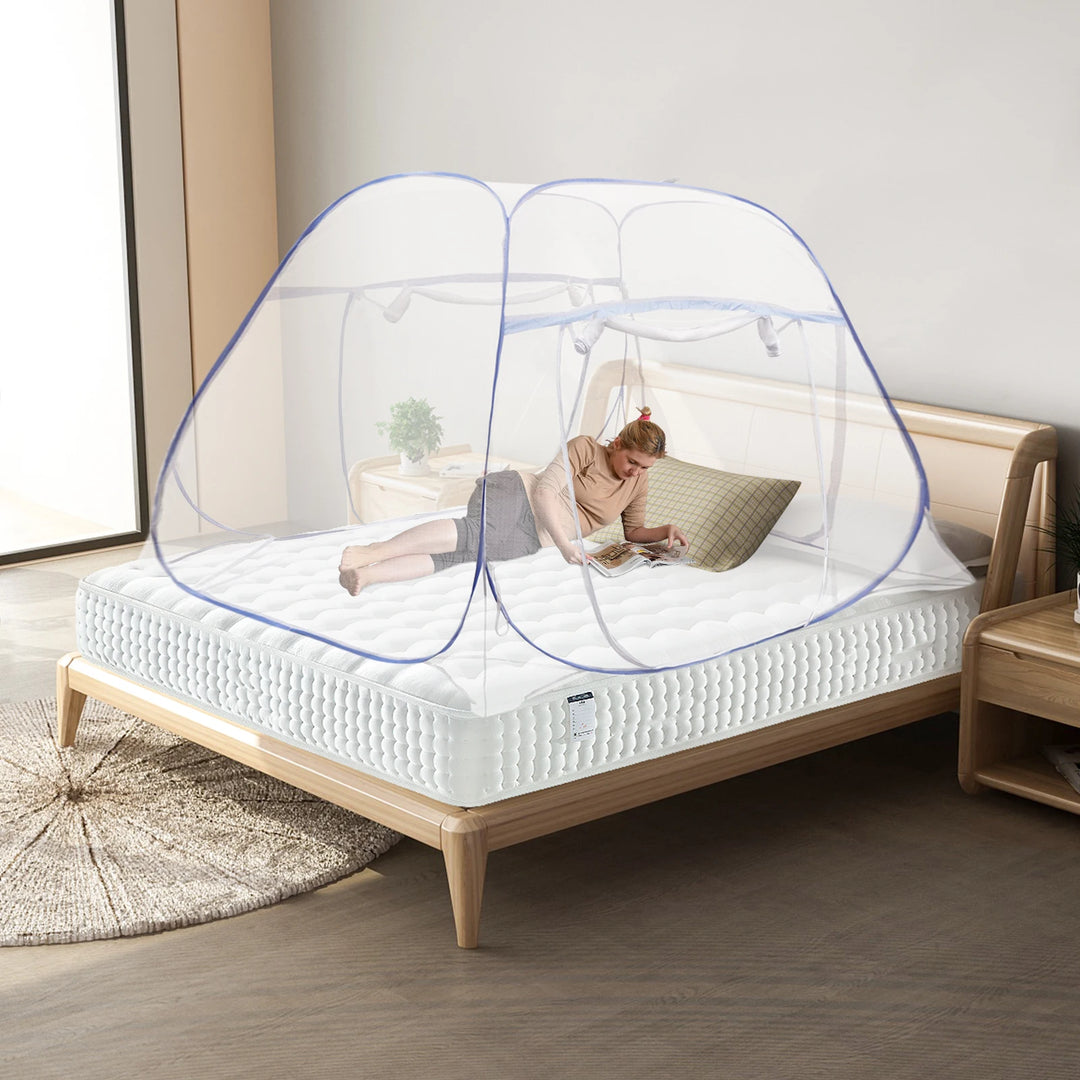 Moustiquaire de lit bleu anti-moustiques pour chambre