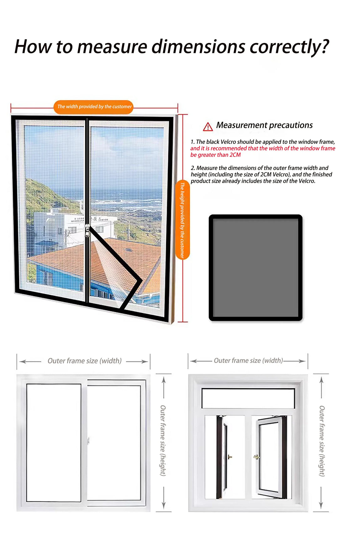 Moustiquaire de fenêtre auto-agrippante anti-moustiques