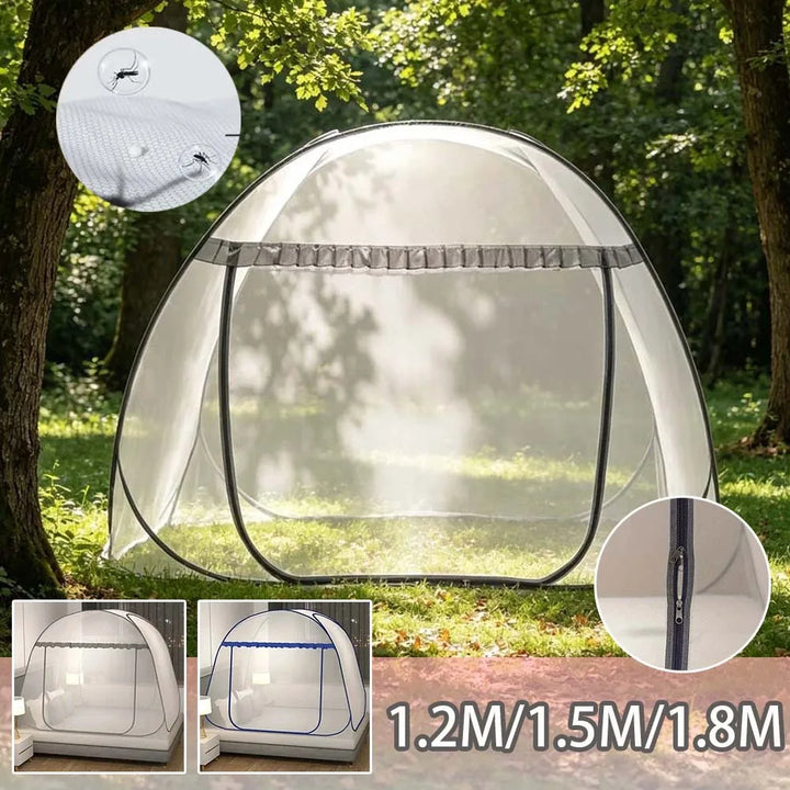 Moustiquaire de lit gris anti-moustiques pour chambre