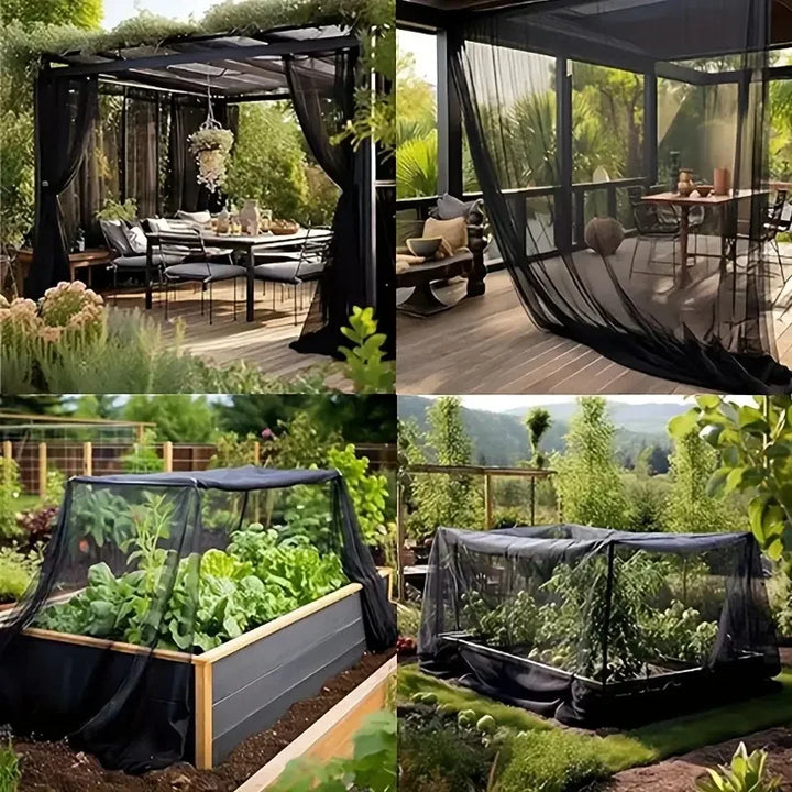 Filet anti-insectes de jardin noir à maille fine