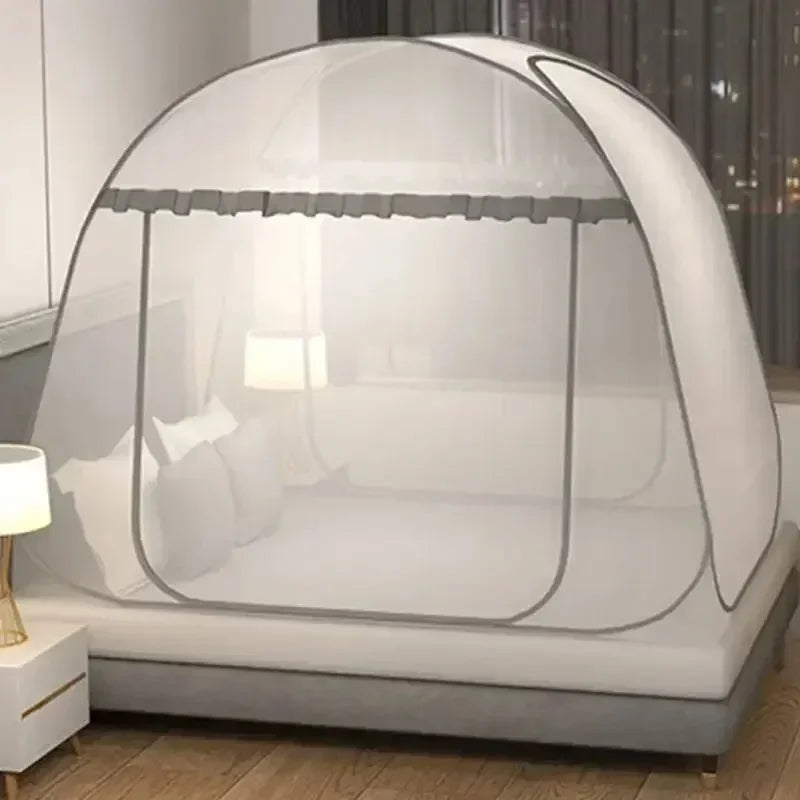 Moustiquaire de lit gris anti-moustiques pour chambre