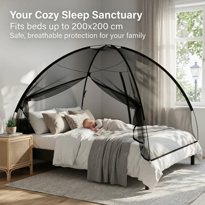 Moustiquaire de lit noir anti-moustiques pour chambre