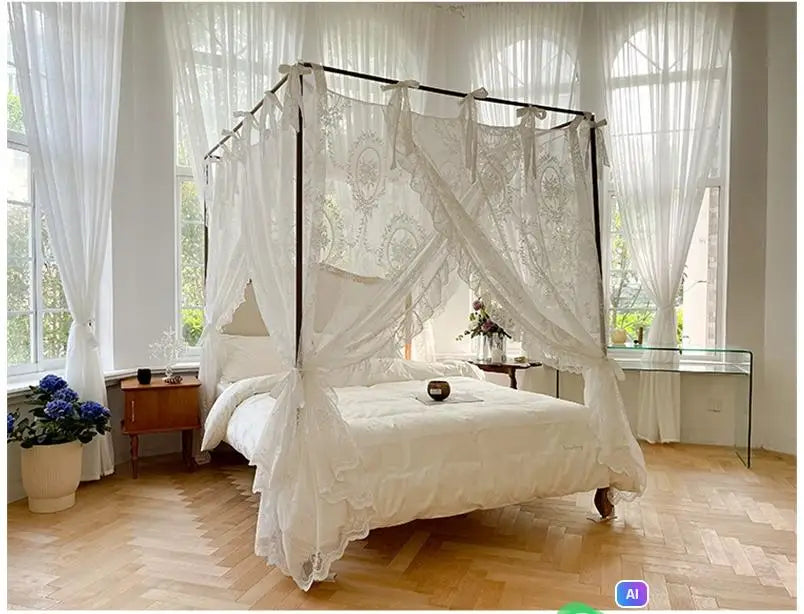 Moustiquaire de lit blanc 3 anti-moustiques pour chambre
