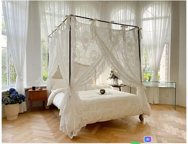 Moustiquaire de lit blanc 3 anti-moustiques pour chambre