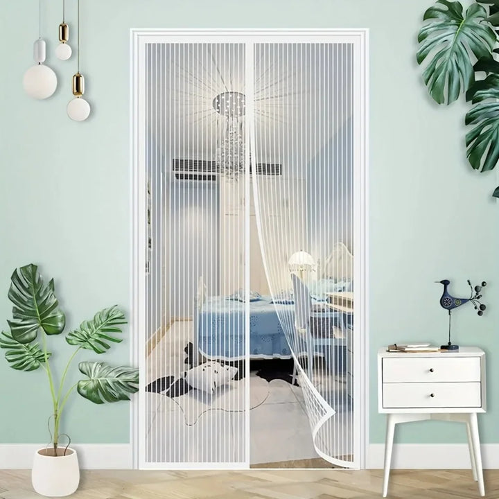 Moustiquaire de porte noir magnétique anti-insectes