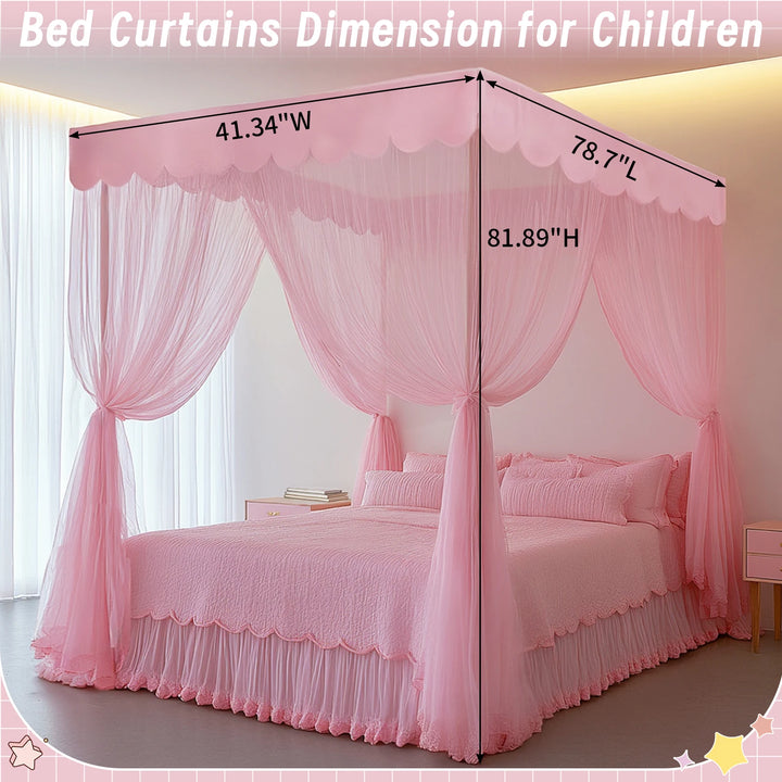 Moustiquaire de lit rose anti-moustiques pour chambre