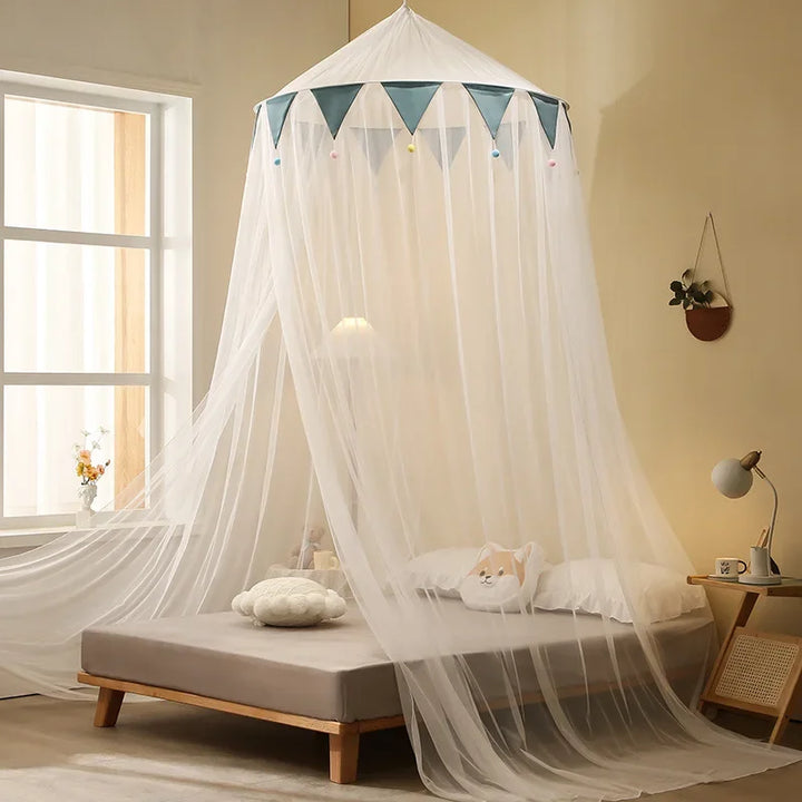 Moustiquaire de lit bleu anti-moustiques pour chambre