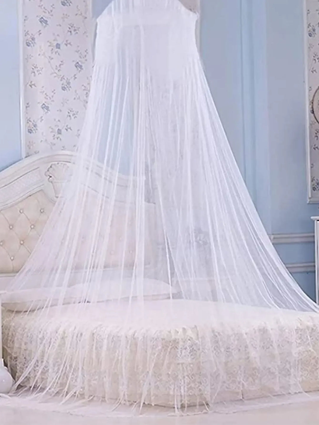 Moustiquaire de lit bleu anti-moustiques pour chambre