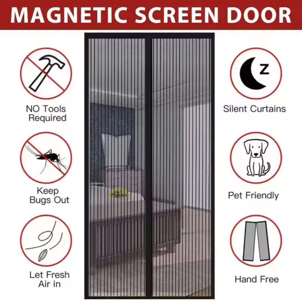 Moustiquaire de porte magnétique anti-insectes