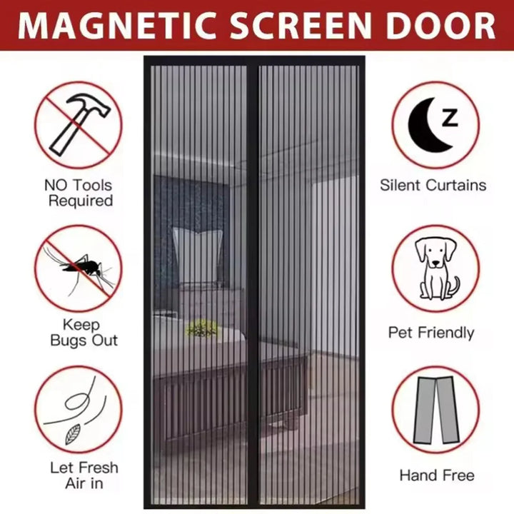 Moustiquaire de porte magnétique anti-insectes