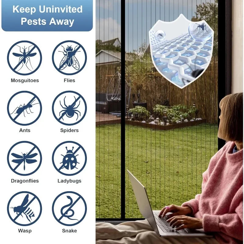 Moustiquaire de porte magnétique anti-insectes