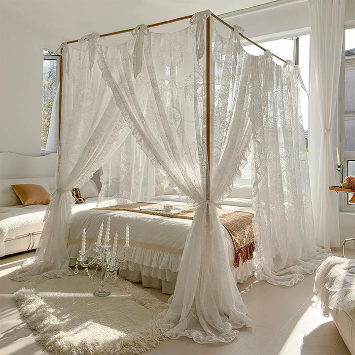 Moustiquaire de lit blanc 3 anti-moustiques pour chambre