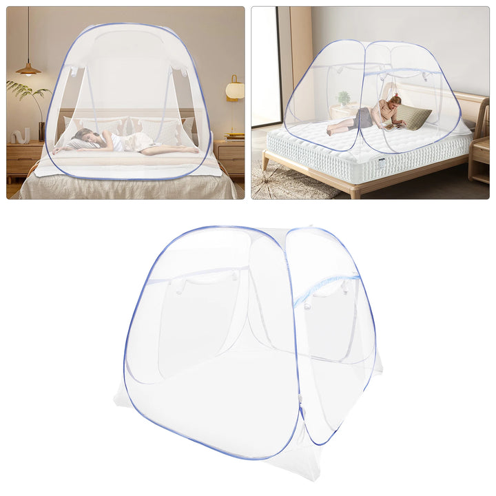 Moustiquaire de lit bleu anti-moustiques pour chambre