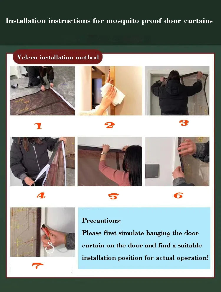 Moustiquaire de porte magnétique anti-insectes