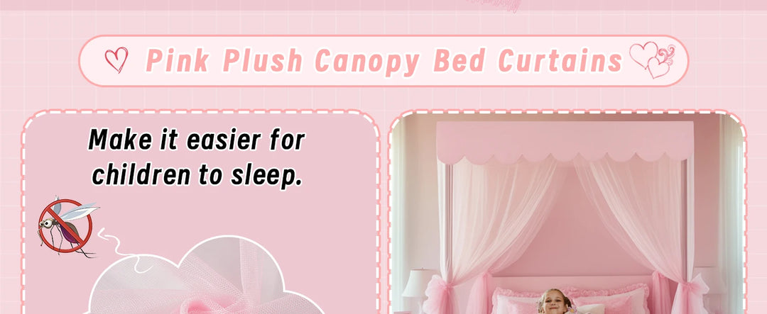 Moustiquaire de lit rose anti-moustiques pour chambre