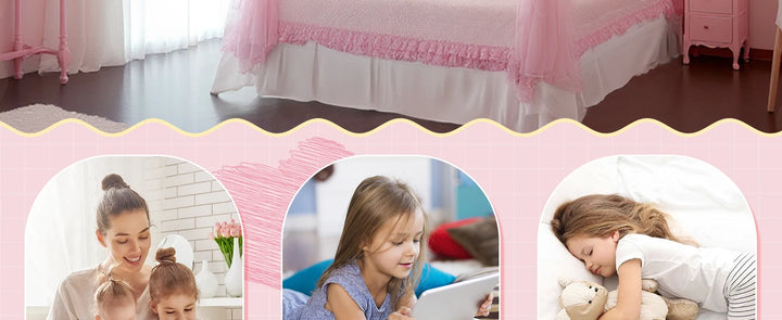 Moustiquaire de lit rose anti-moustiques pour chambre