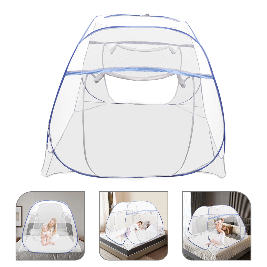 Moustiquaire de lit bleu anti-moustiques pour chambre