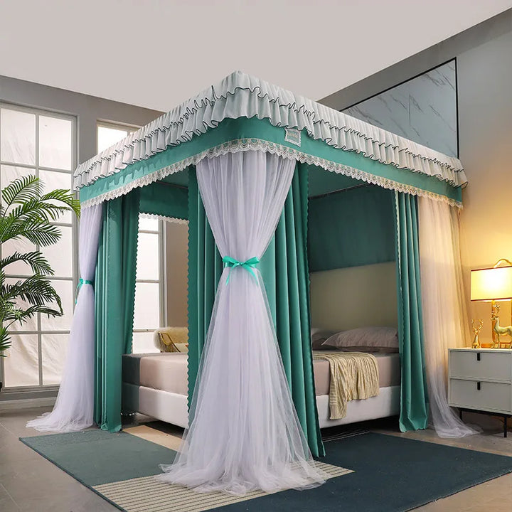 Moustiquaire de lit vert anti-moustiques pour chambre