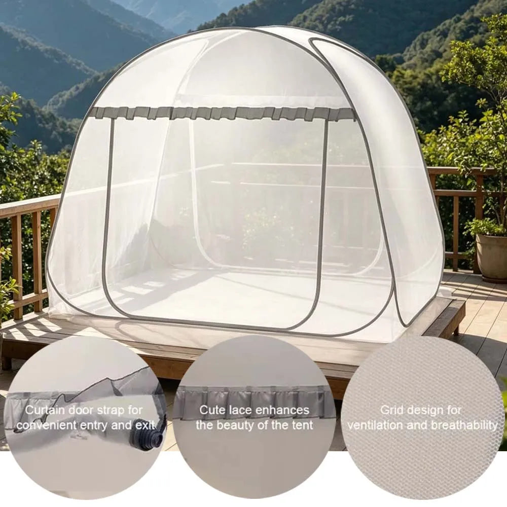 Moustiquaire de lit gris anti-moustiques pour chambre