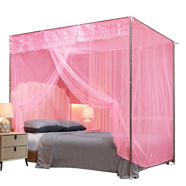 Moustiquaire de lit rose anti-moustiques pour chambre
