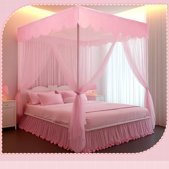 Moustiquaire de lit rose anti-moustiques pour chambre