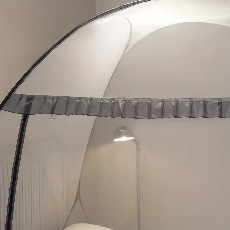 Moustiquaire de lit gris anti-moustiques pour chambre