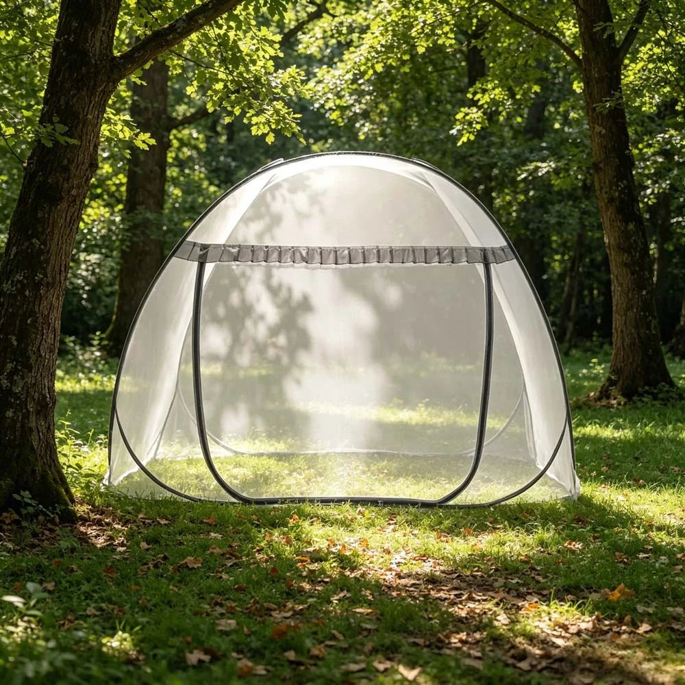 Moustiquaire de lit gris anti-moustiques pour chambre