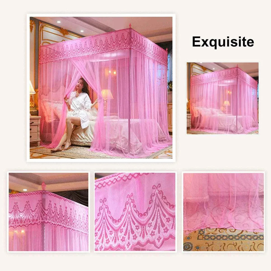 Moustiquaire de lit orange anti-moustiques pour chambre