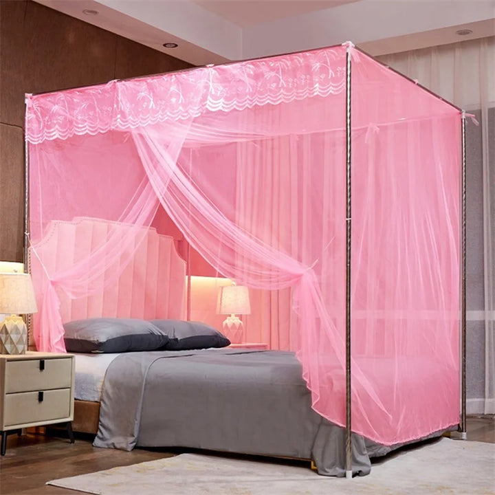 Moustiquaire de lit rose anti-moustiques pour chambre
