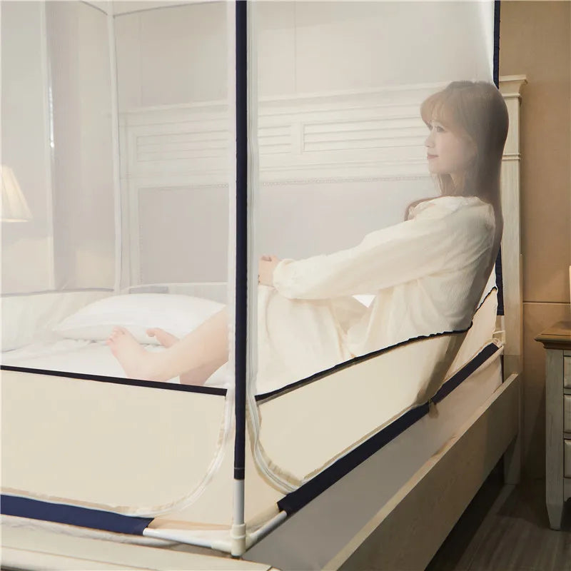 Moustiquaire de lit gris anti-moustiques pour chambre