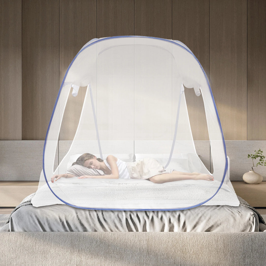 Moustiquaire de lit bleu anti-moustiques pour chambre